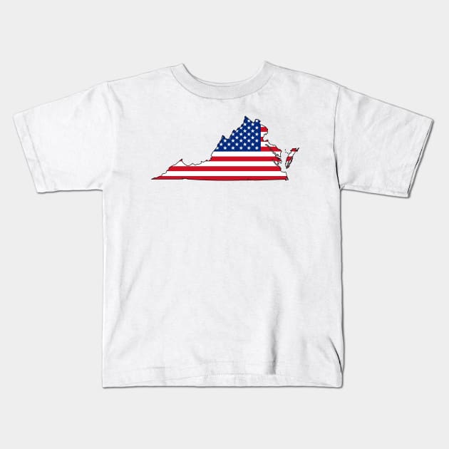 Virginia USA Kids T-Shirt by somekindofguru